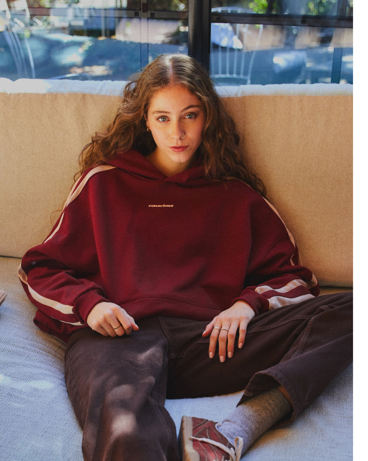 HOODIE CONS STRIPES WINE