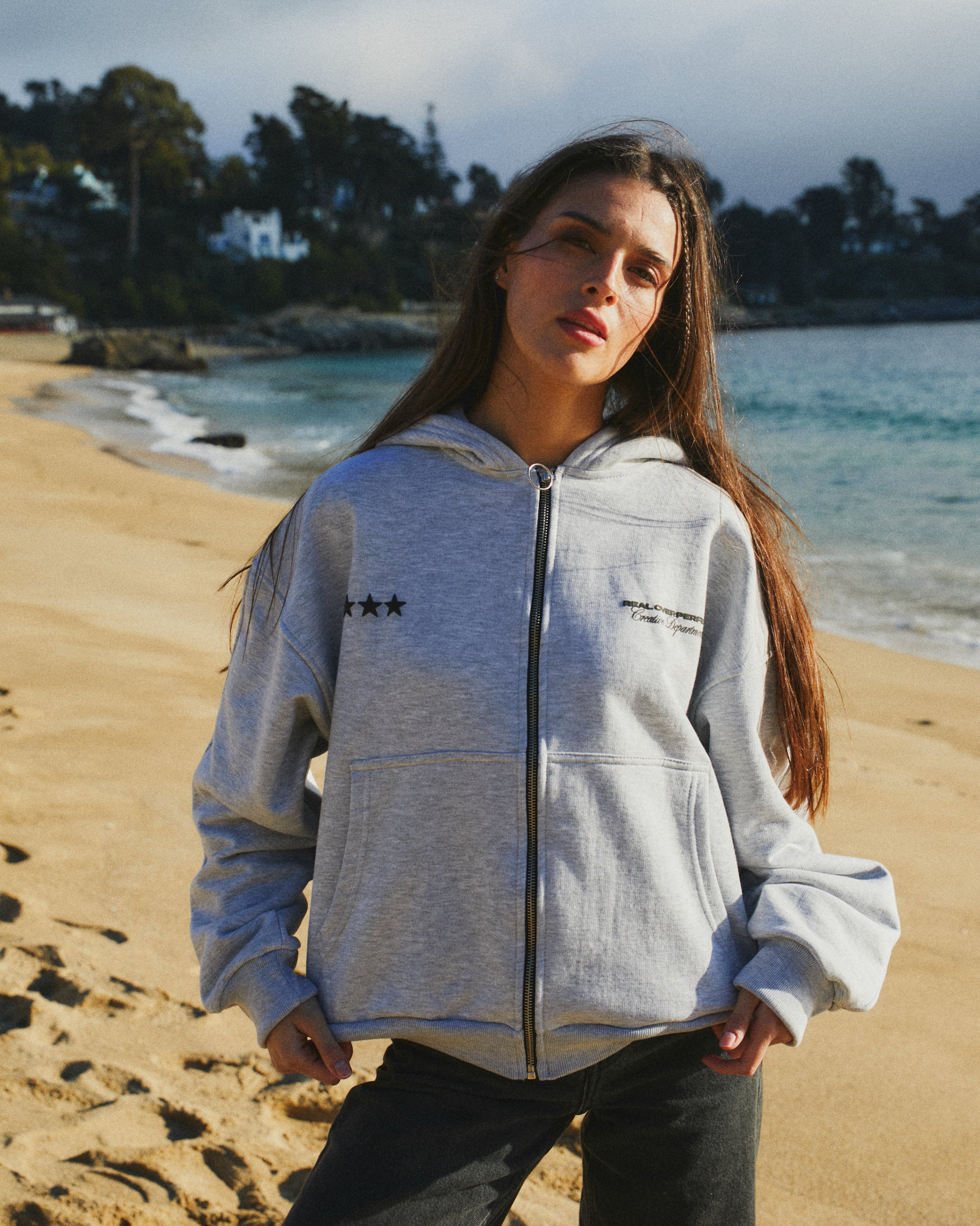 FULL ZIP REAL STUDIO STONE GRAY