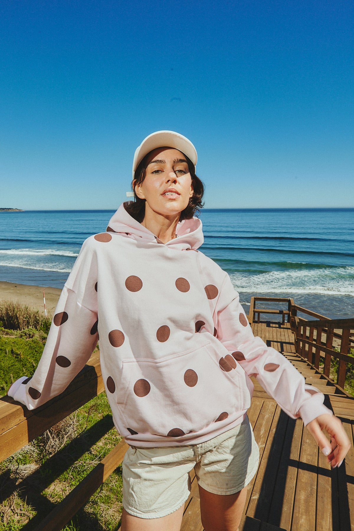 HOODIE CANDY DOTS ROSE