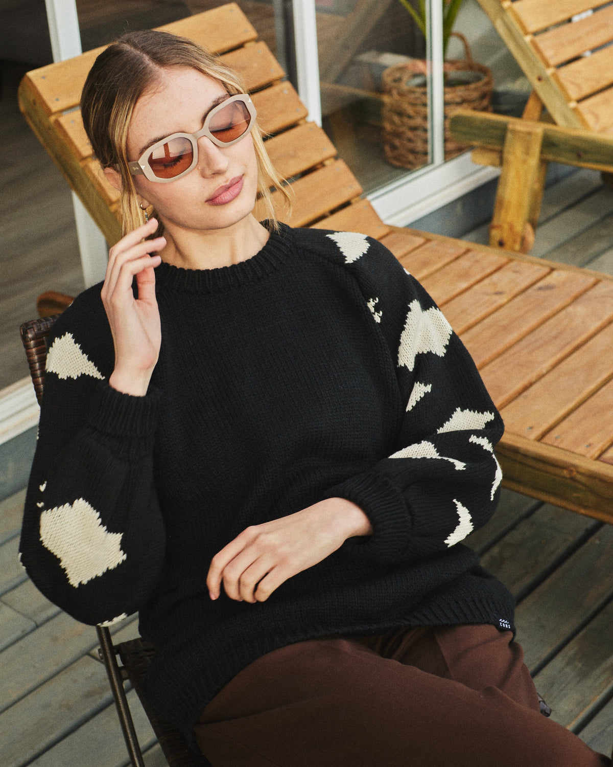 SWEATER RAGLAN ANIMAL NEGRO ♀