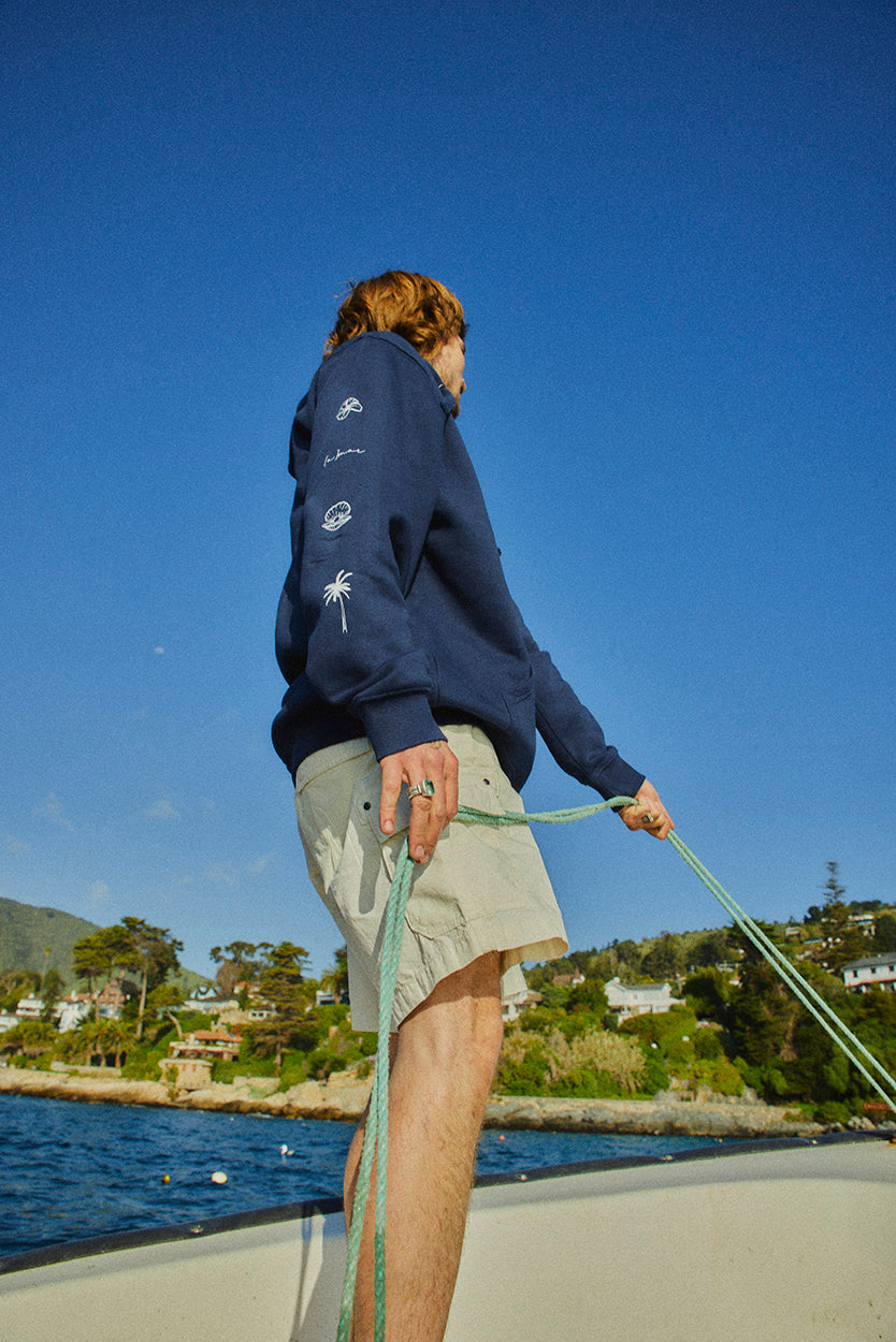 HOODIE SLEEVE BEACH DEEP BLUE