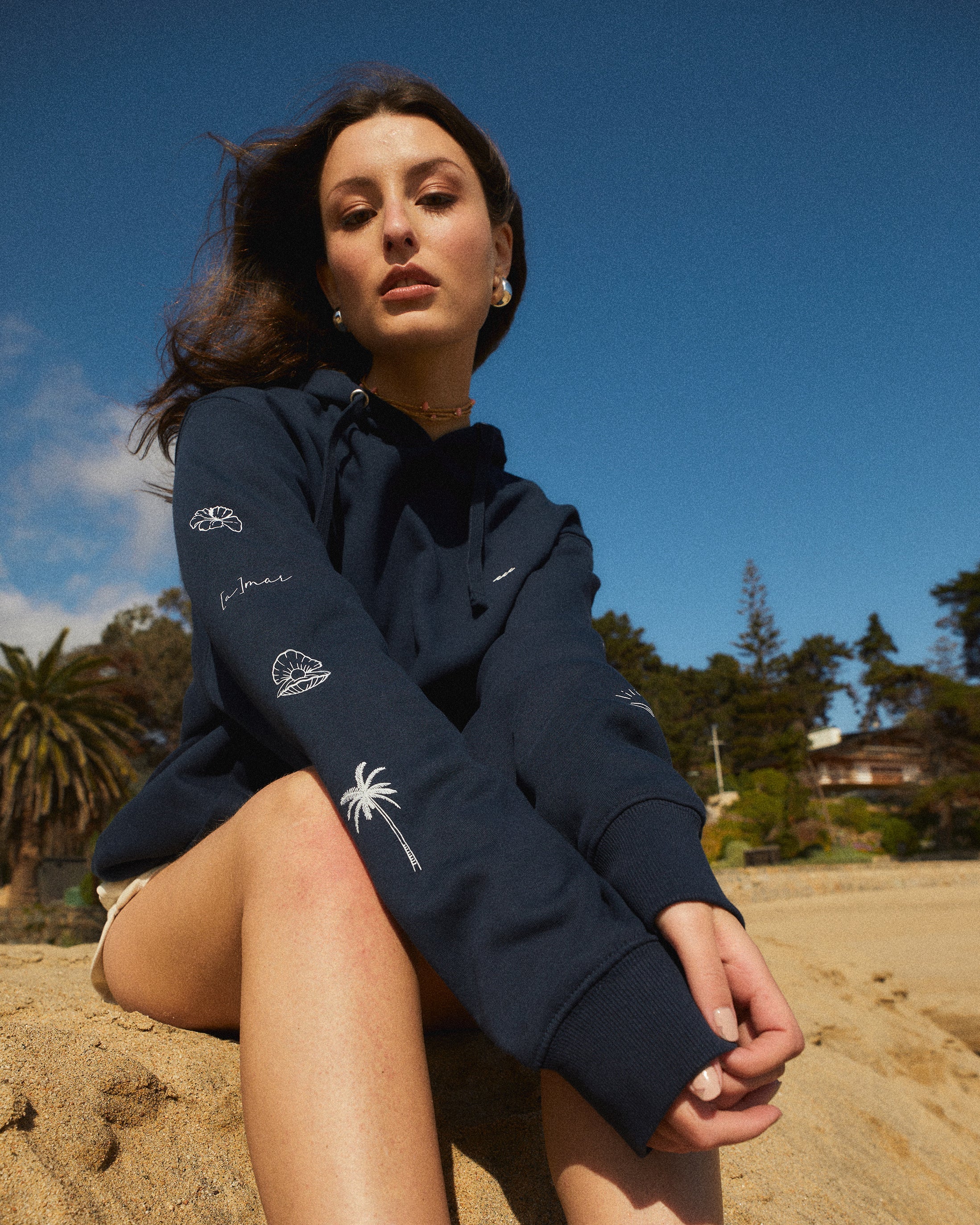 HOODIE SLEEVE BEACH DEEP BLUE