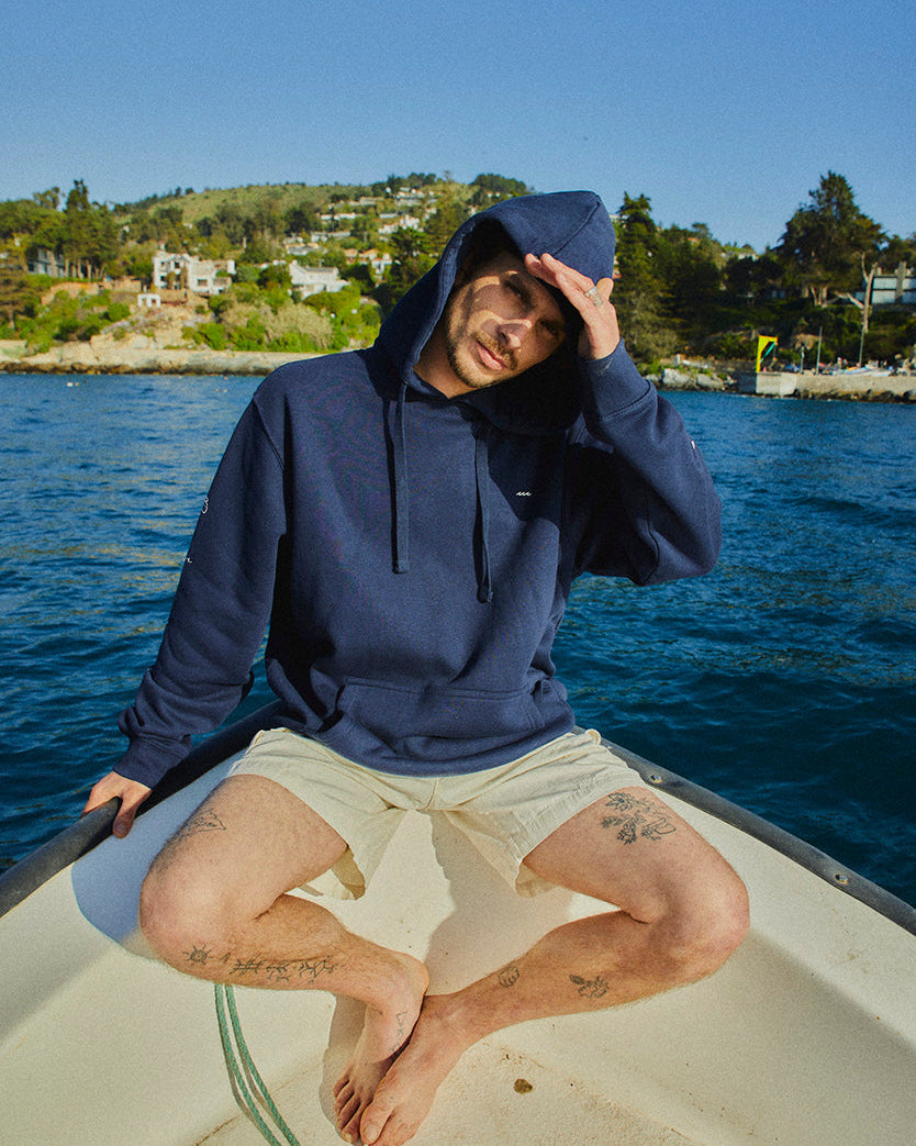 HOODIE SLEEVE BEACH DEEP BLUE