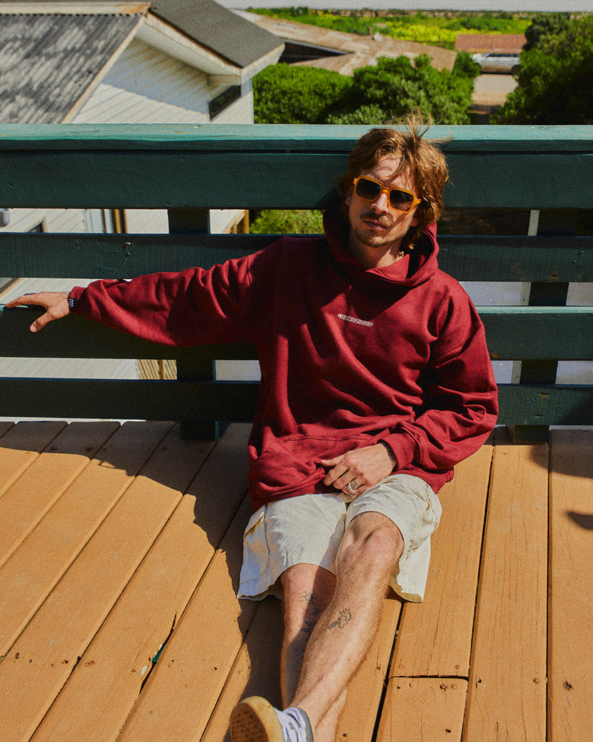 HOODIE TROPICONS WINE OVERSIZE
