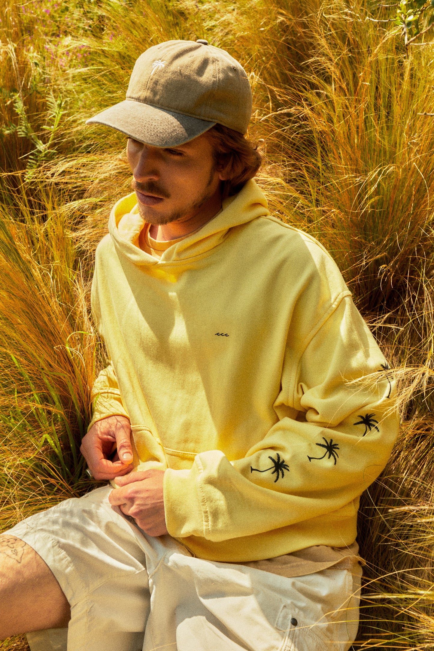 HOODIE PALM TREE BUTTER BOXY FIT ♂