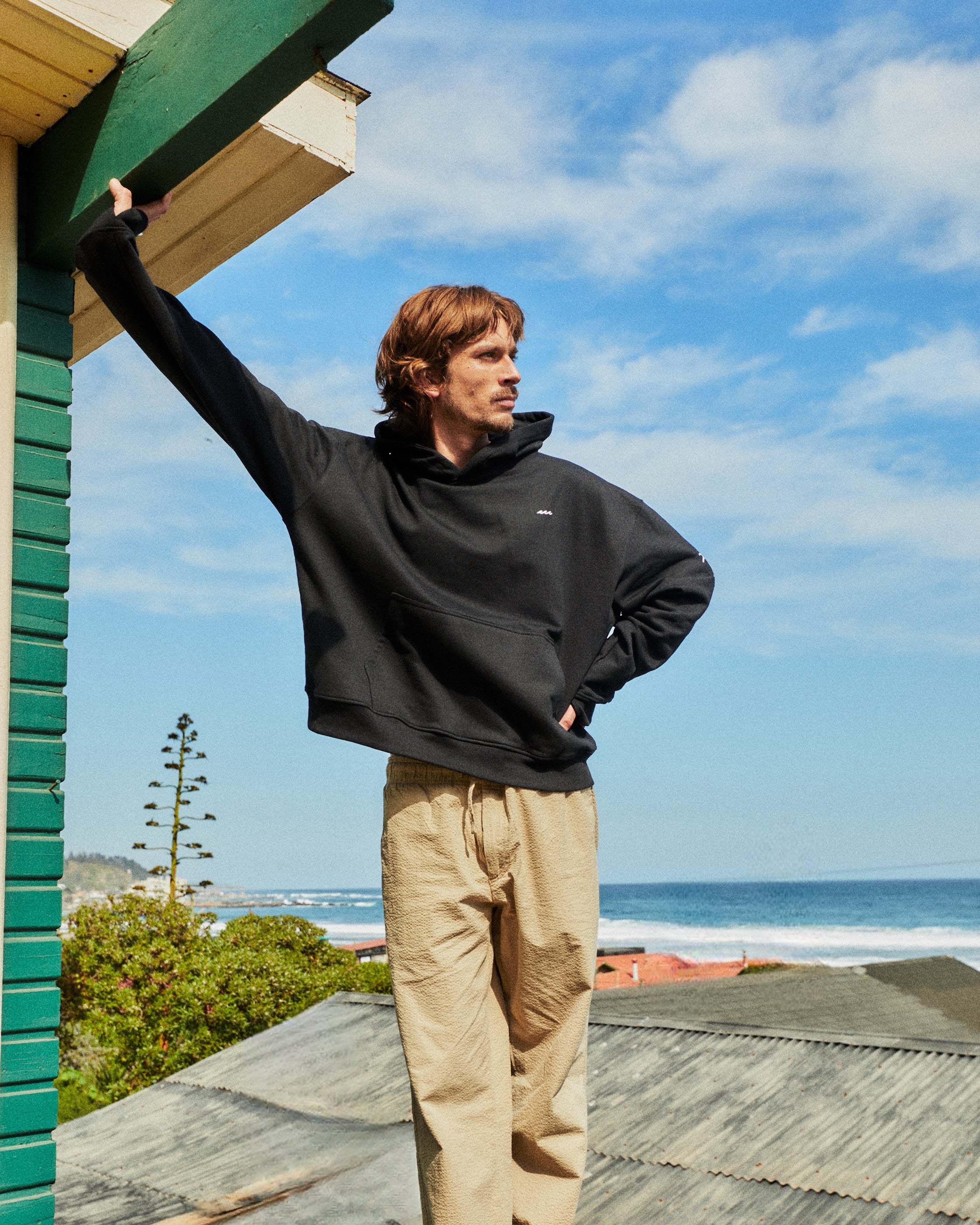 HOODIE PALM TREE BLACK BOXY FIT