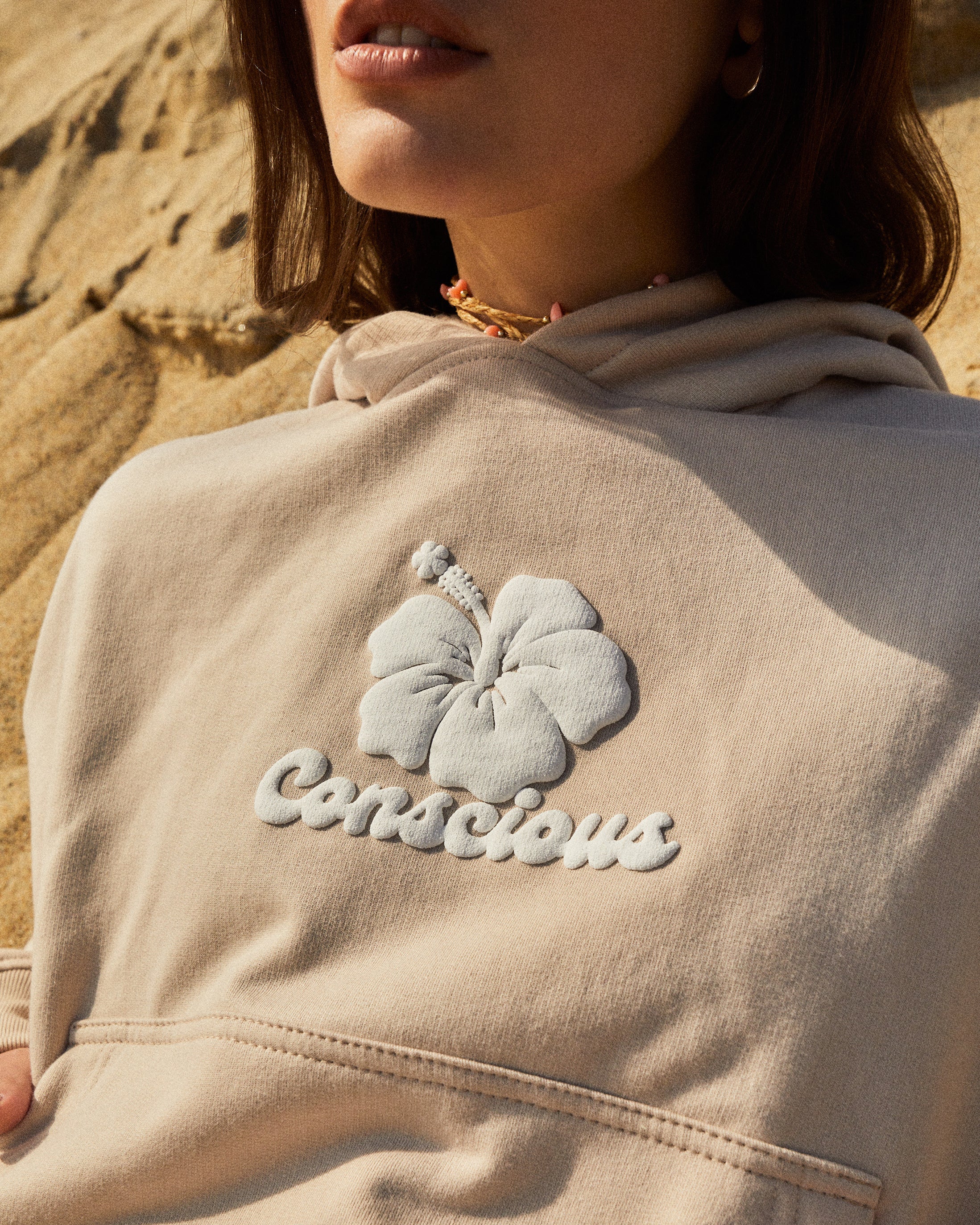 HOODIE HIBISCUS SAND BOXY FIT