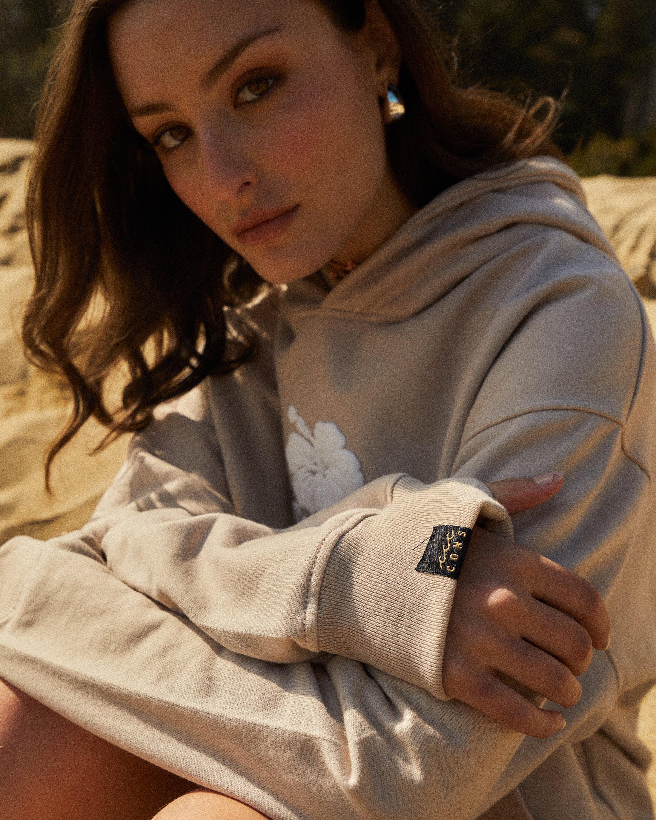 HOODIE HIBISCUS SAND BOXY FIT