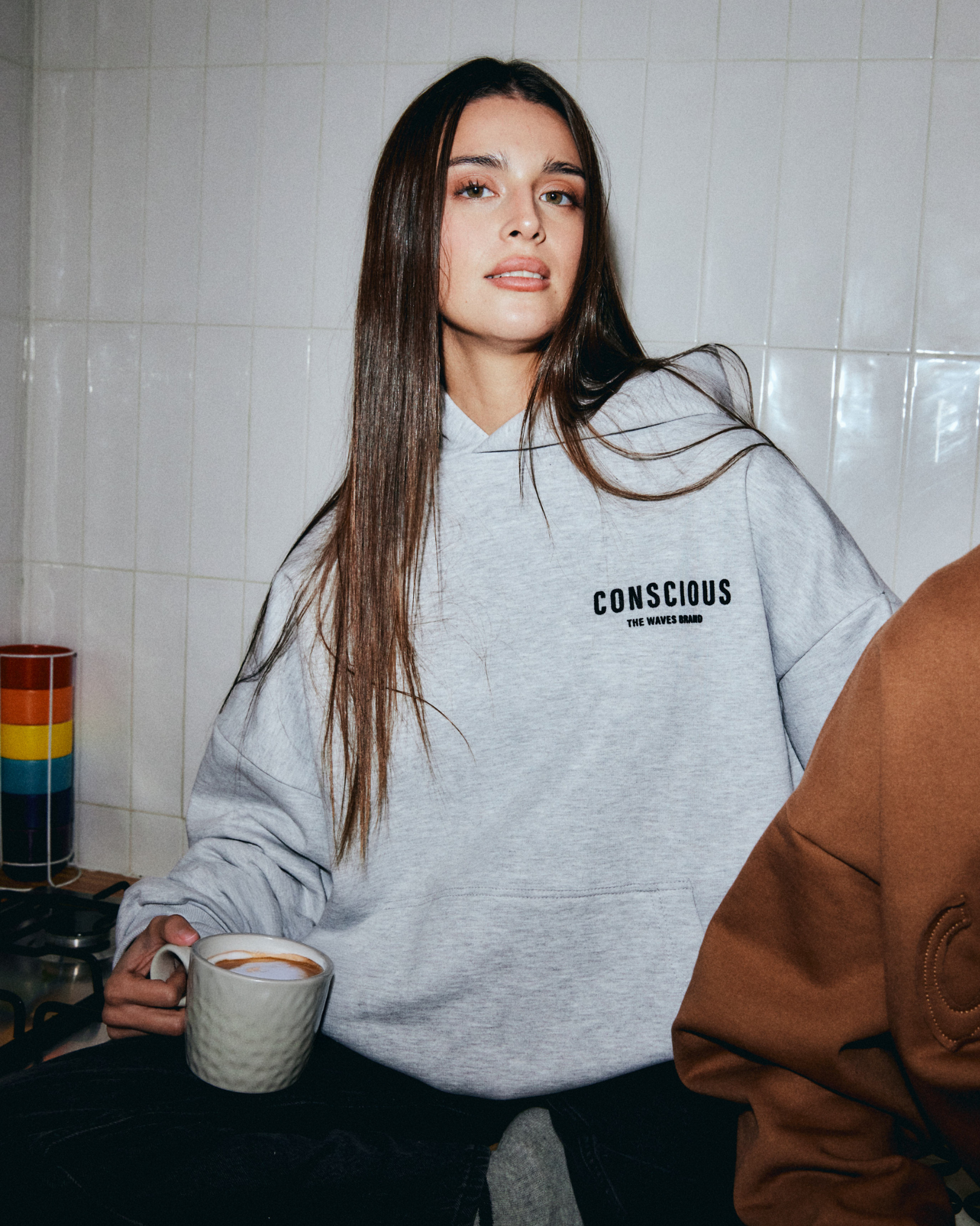 HOODIE BRAND STONE GRAY