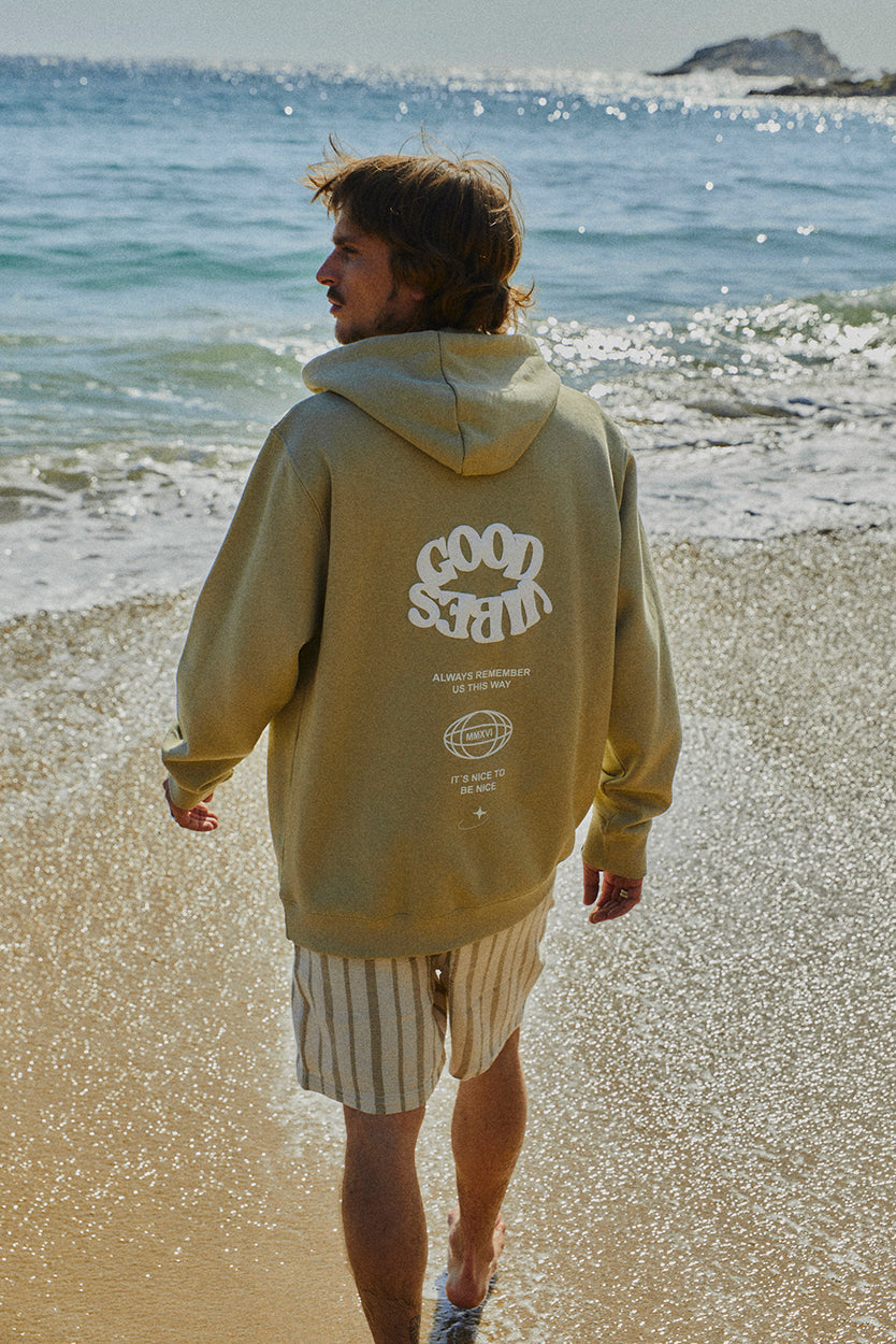 HOODIE GOOD VIBES MMXVI OLIVO ♂
