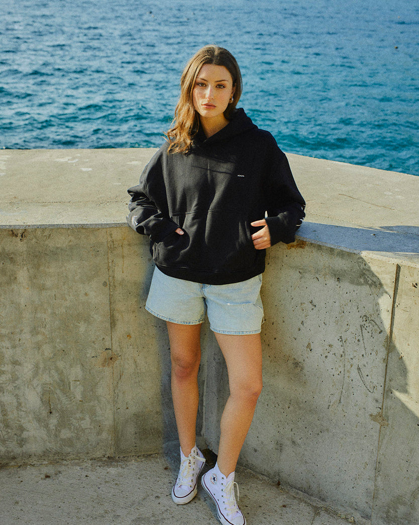 HOODIE PALM TREE BLACK BOXY FIT