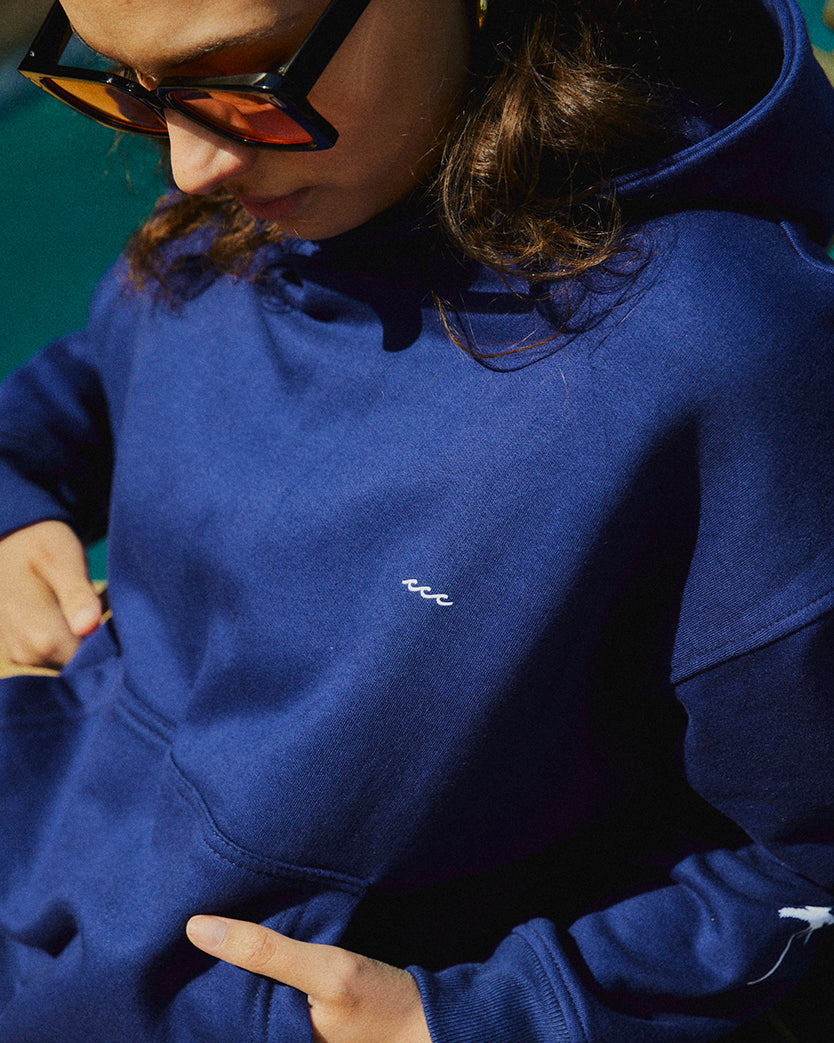 HOODIE PALM TREE BLUE BOXY FIT