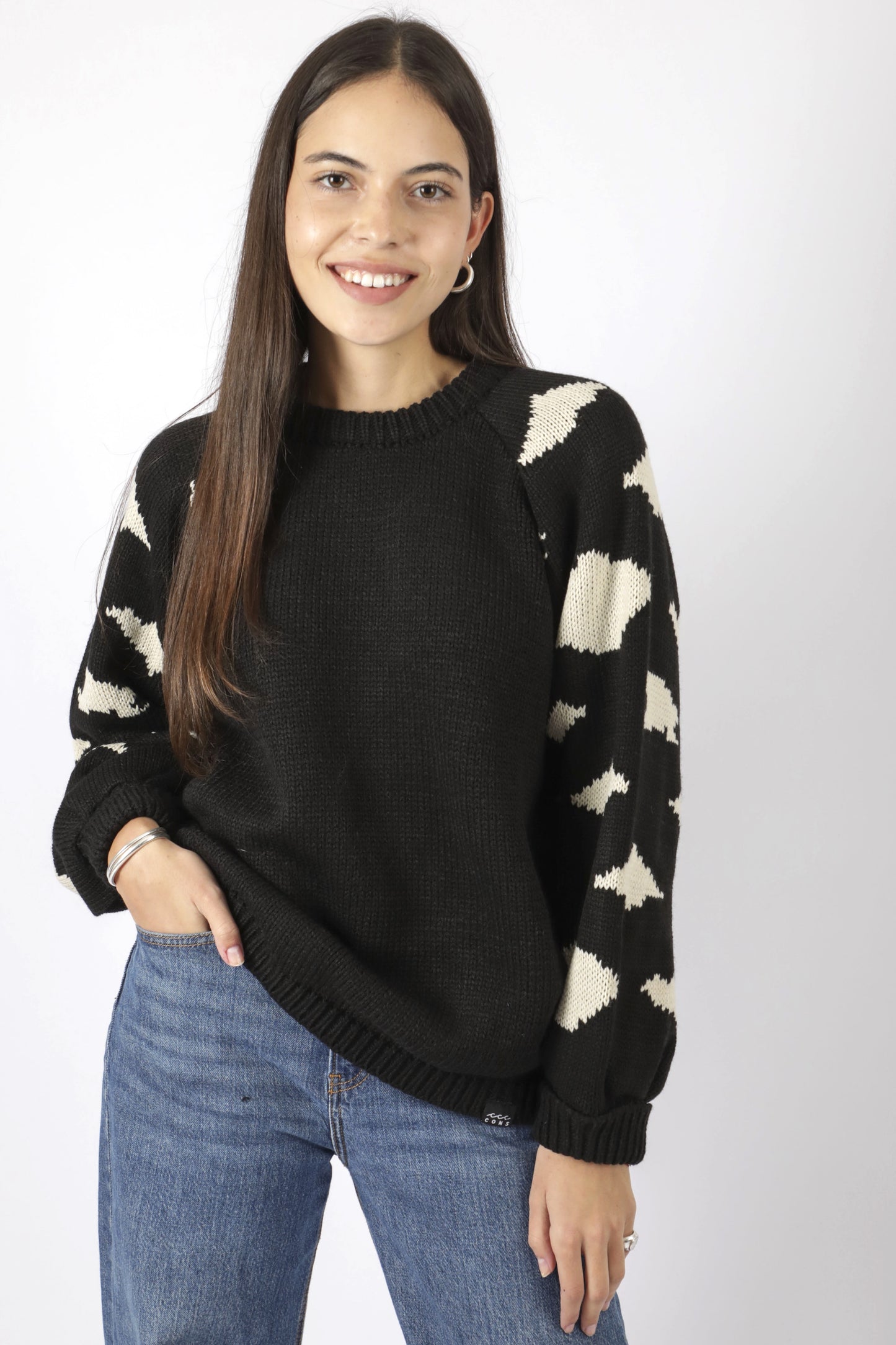 SWEATER RAGLAN ANIMAL NEGRO ♀