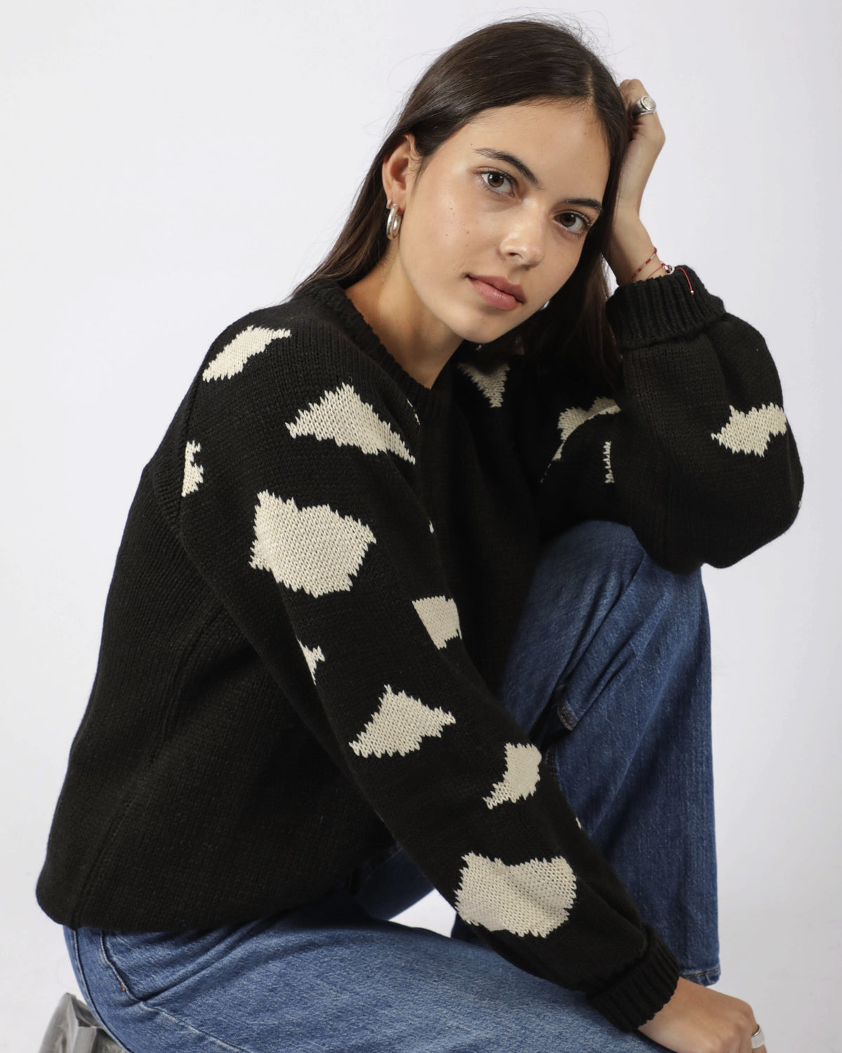 SWEATER RAGLAN ANIMAL NEGRO ♀