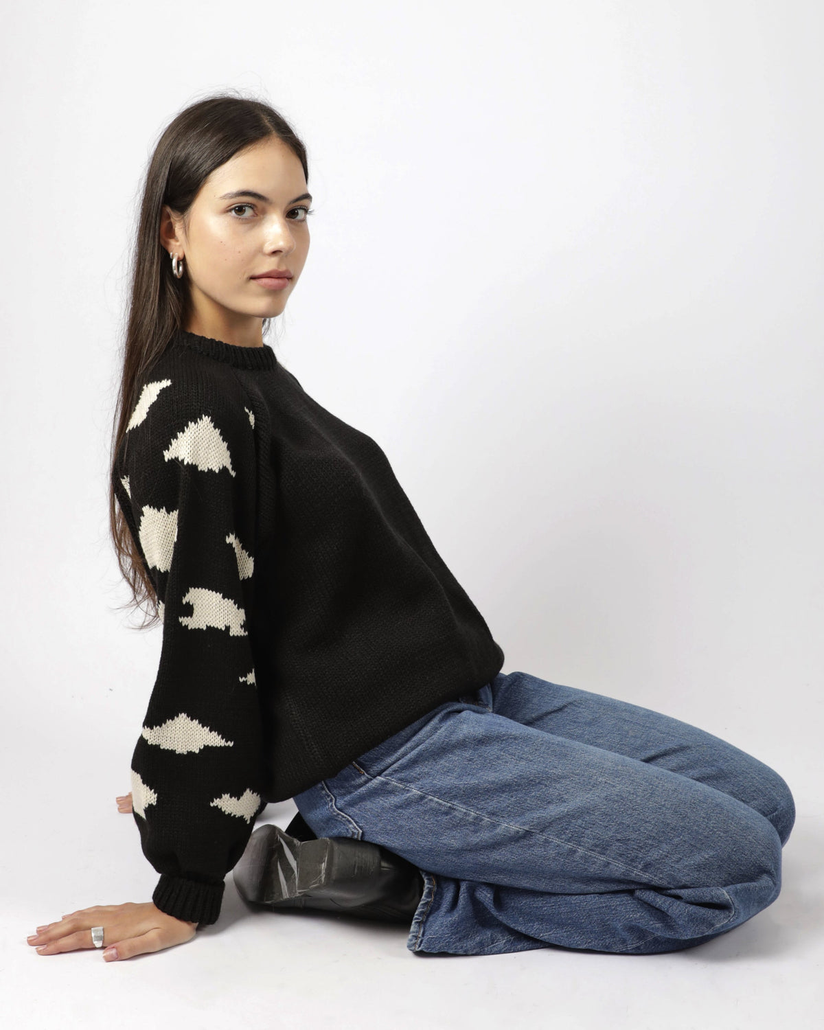 SWEATER RAGLAN ANIMAL NEGRO ♀