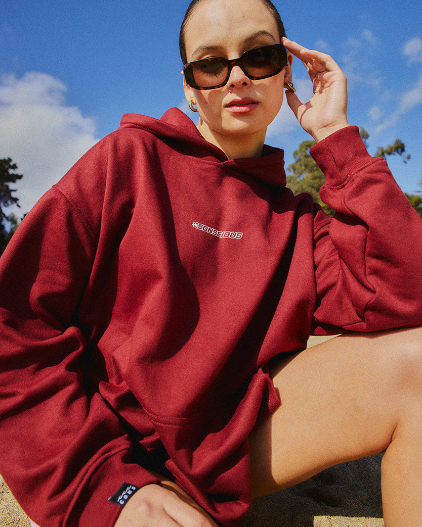 HOODIE TROPICONS WINE OVERSIZE
