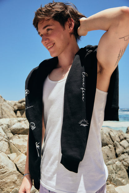 HOODIE SLEEVE BEACH NEGRO ♂