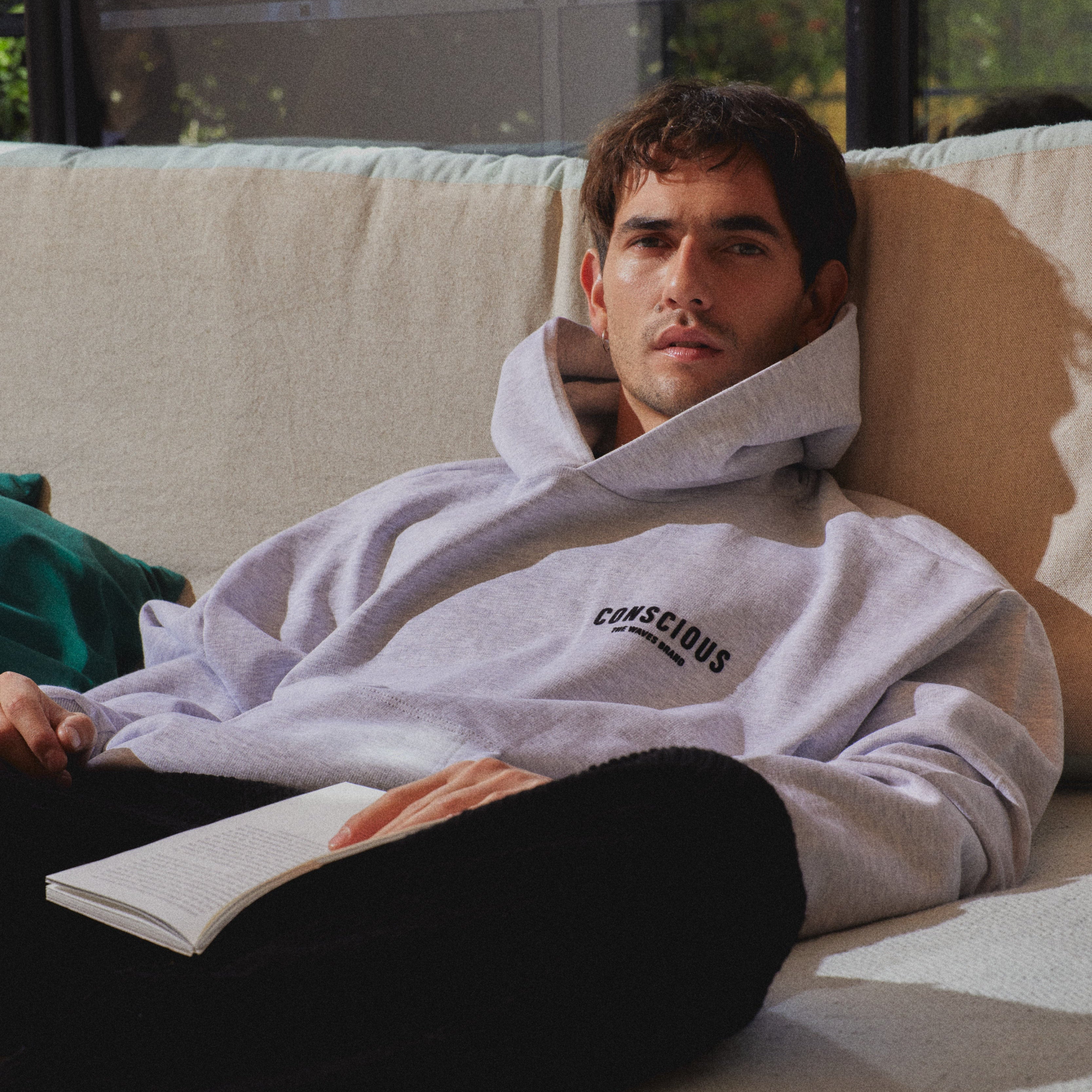 HOODIE BRAND STONE GRAY