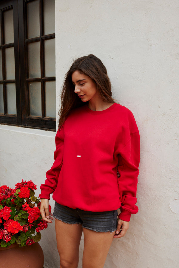 CREW NECK HAWAI VIBES ROJO ♀