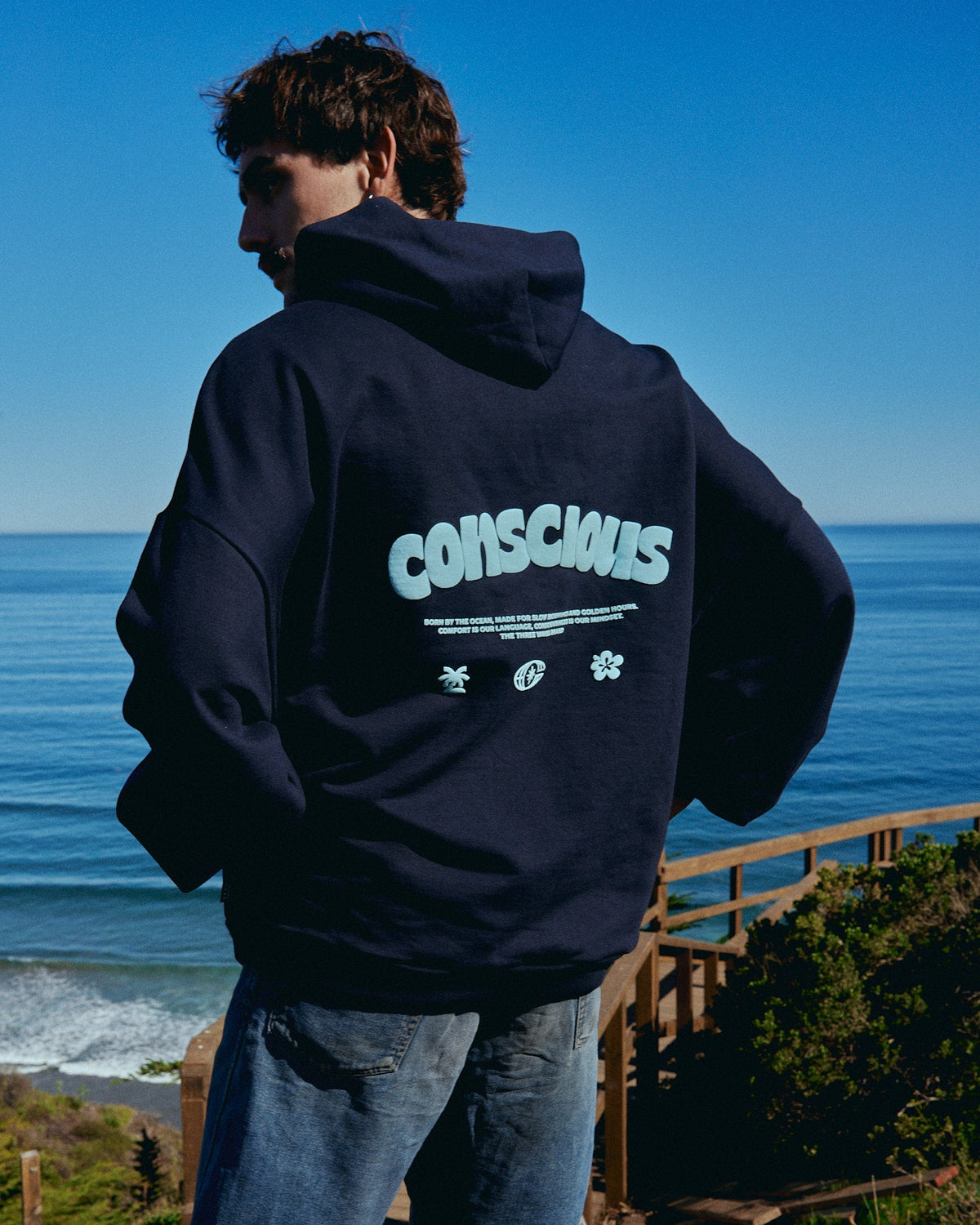 OCEAN BORN BLUE HIDDEN POCKETS HOODIE
