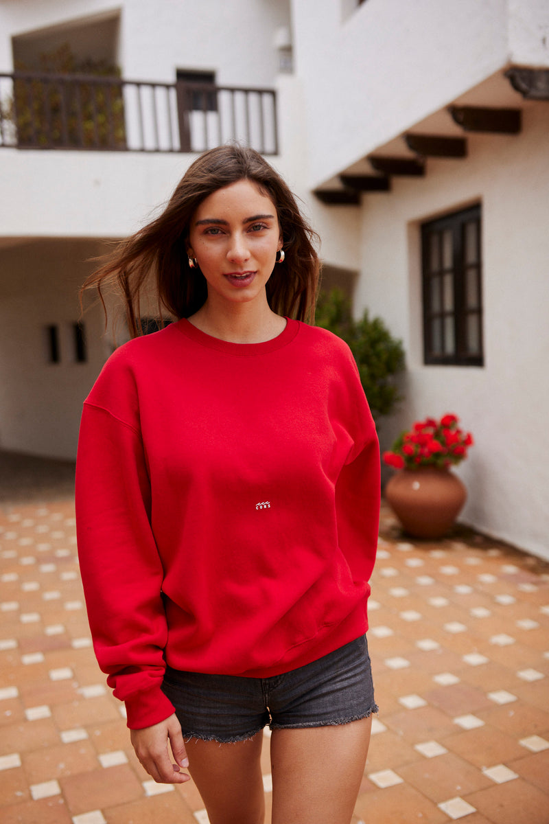 CREW NECK HAWAI VIBES ROJO ♀