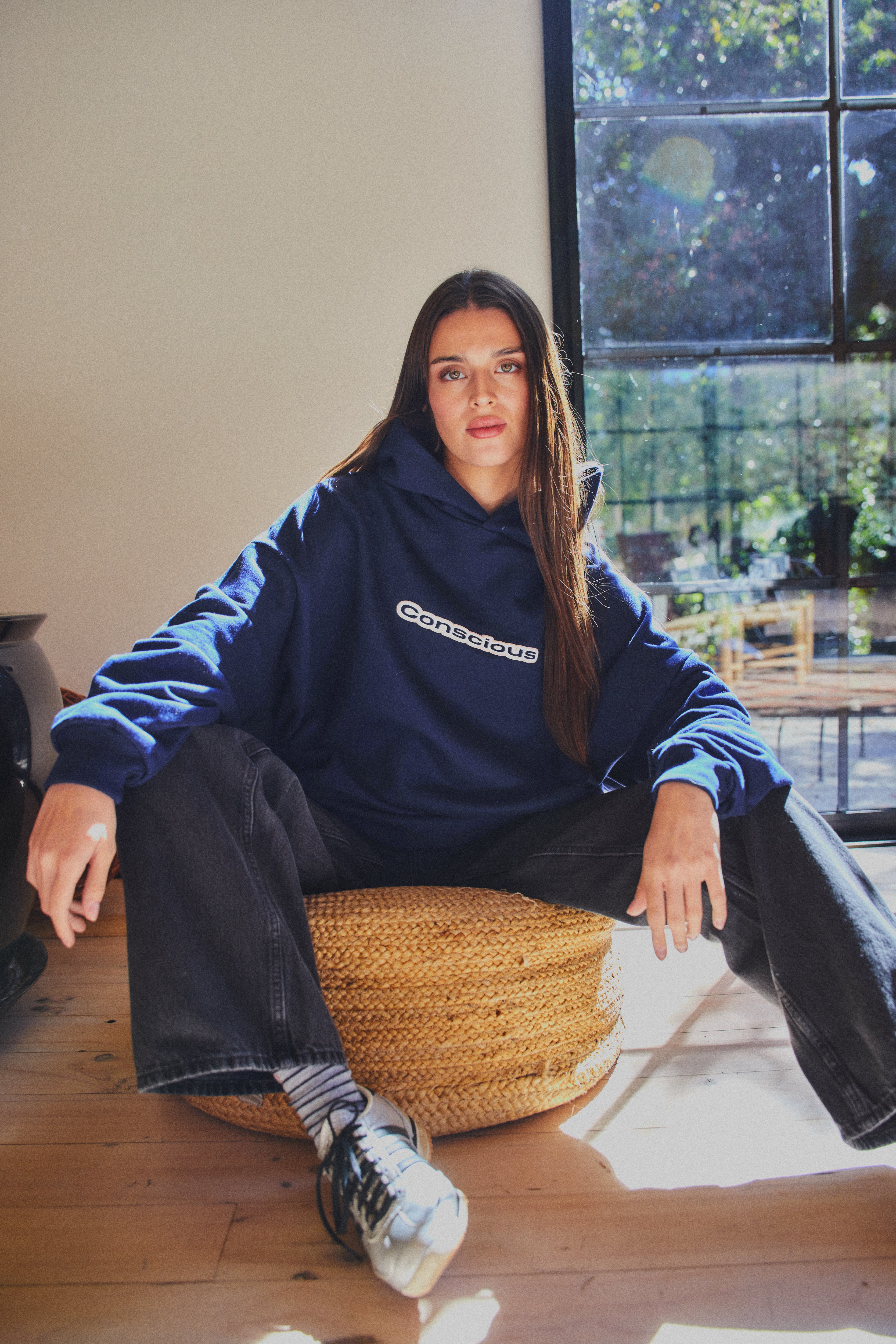 AURA BLUE HIDDEN POCKETS HOODIE