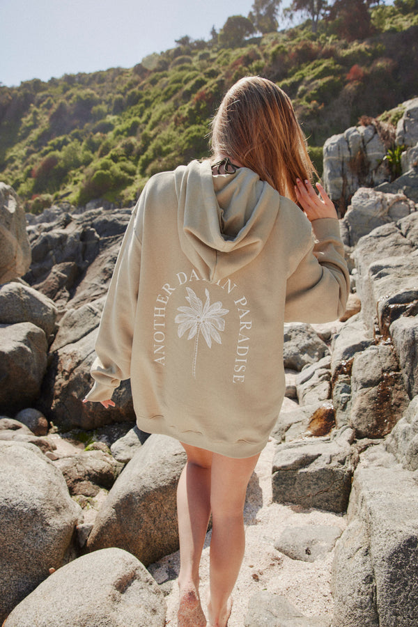 HOODIE PALM PARADISE OLIVO ♀