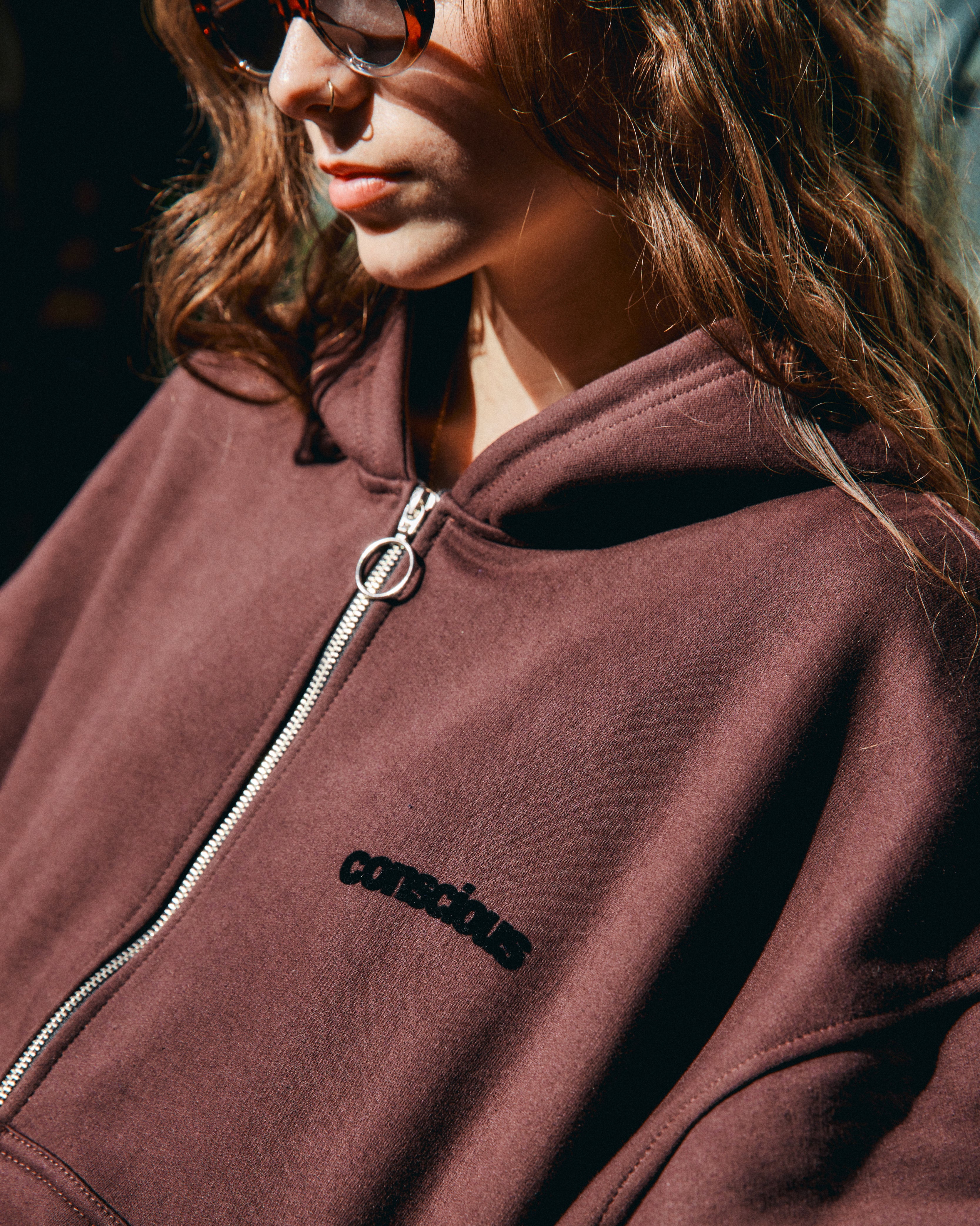 FULL ZIP CONS BROWN