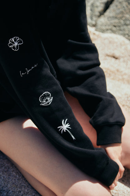 HOODIE SLEEVE BEACH NEGRO ♀