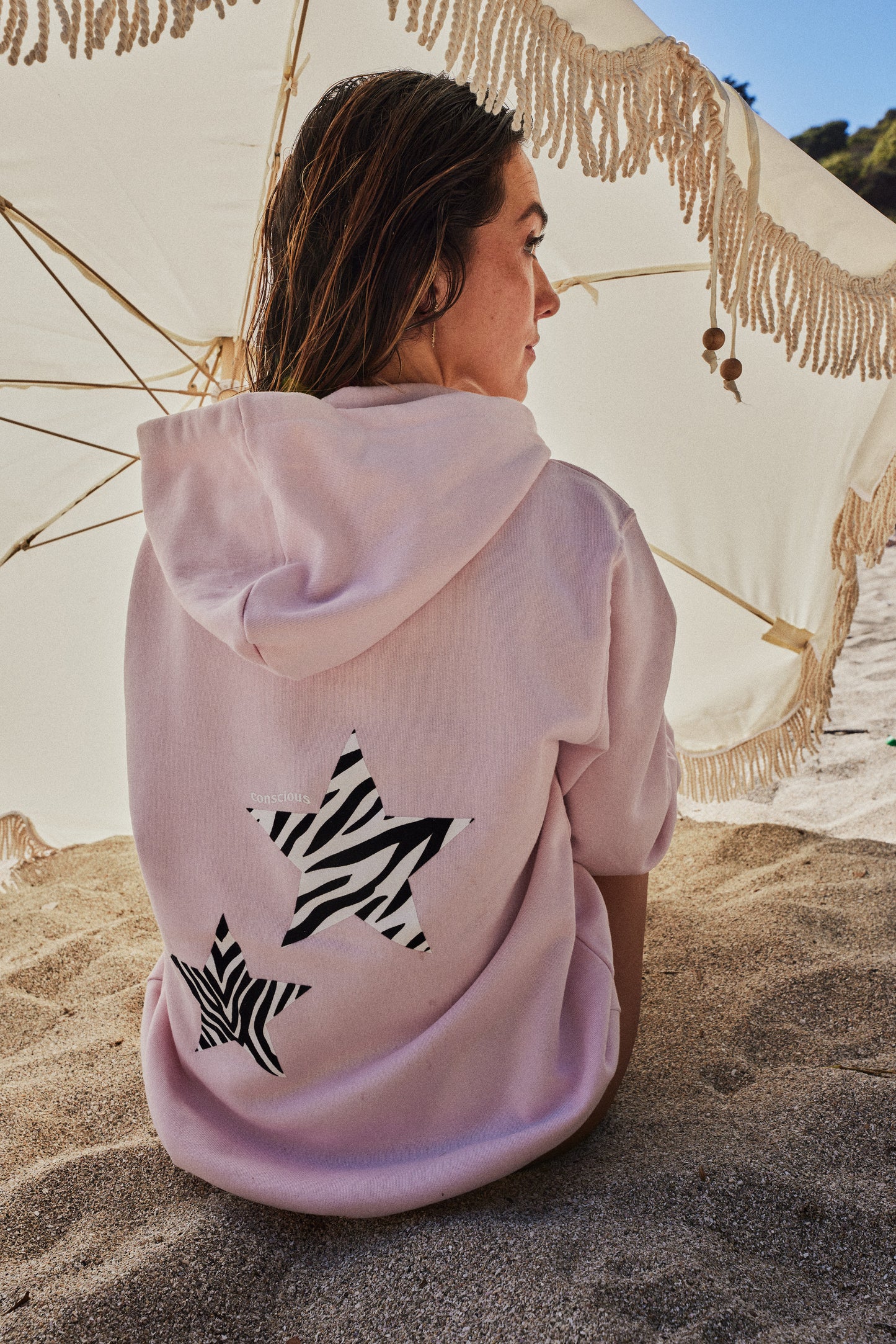 HOODIE ANIMAL PRINT STARS ROSA ♀