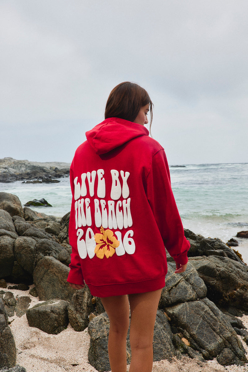 HOODIE BY THE BEACH ROJO ♀