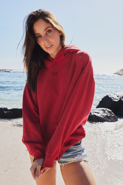 HOODIE CONS RED ACID WASH OVERSIZE ♀