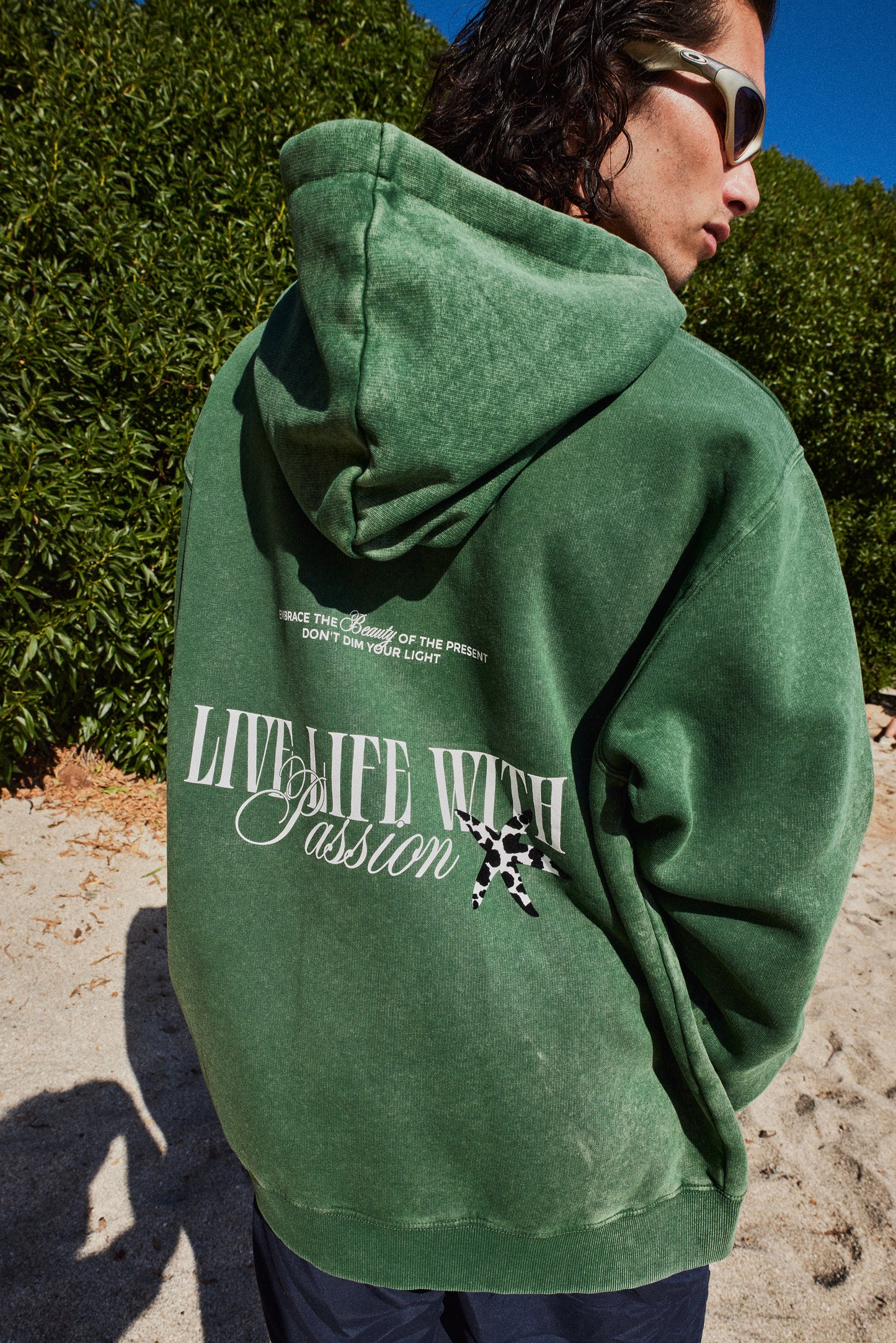HOODIE LLWP GREEN ACID WASH ♂