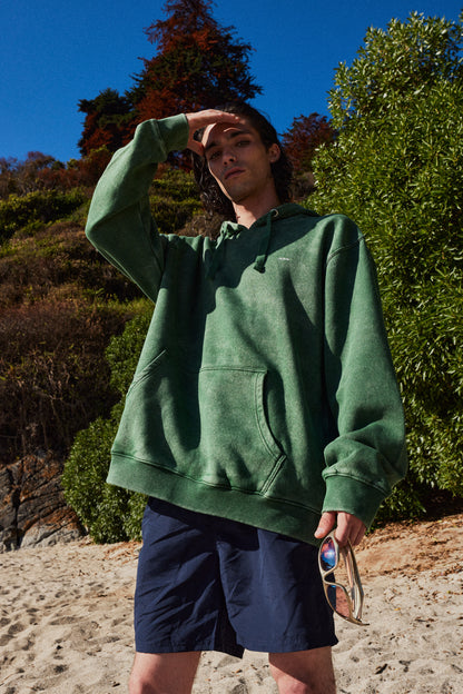 HOODIE LLWP GREEN ACID WASH ♂