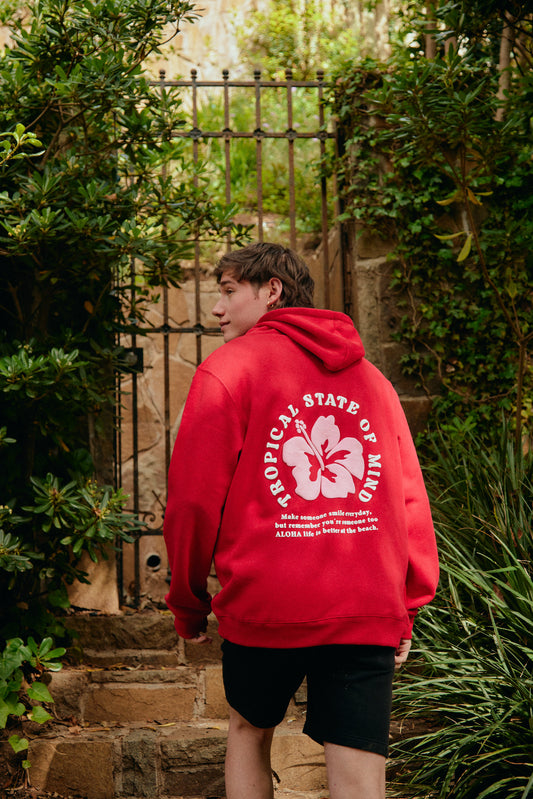 HOODIE HAWAII VIBES ROJO ♂