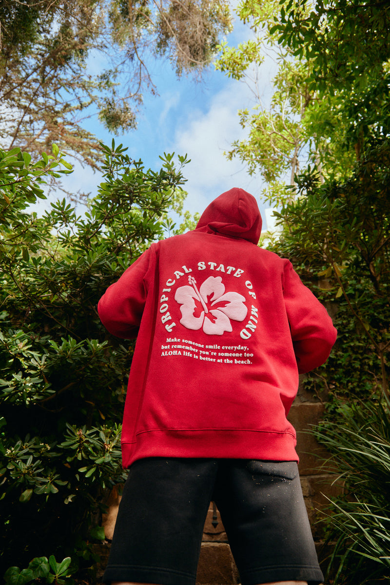 HOODIE HAWAI VIBES ROJO ♂