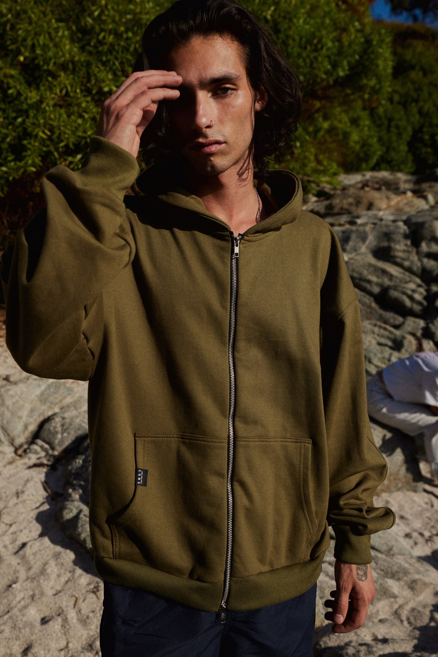 FULL ZIP GREEN STUDIO BOXY FIT ♂