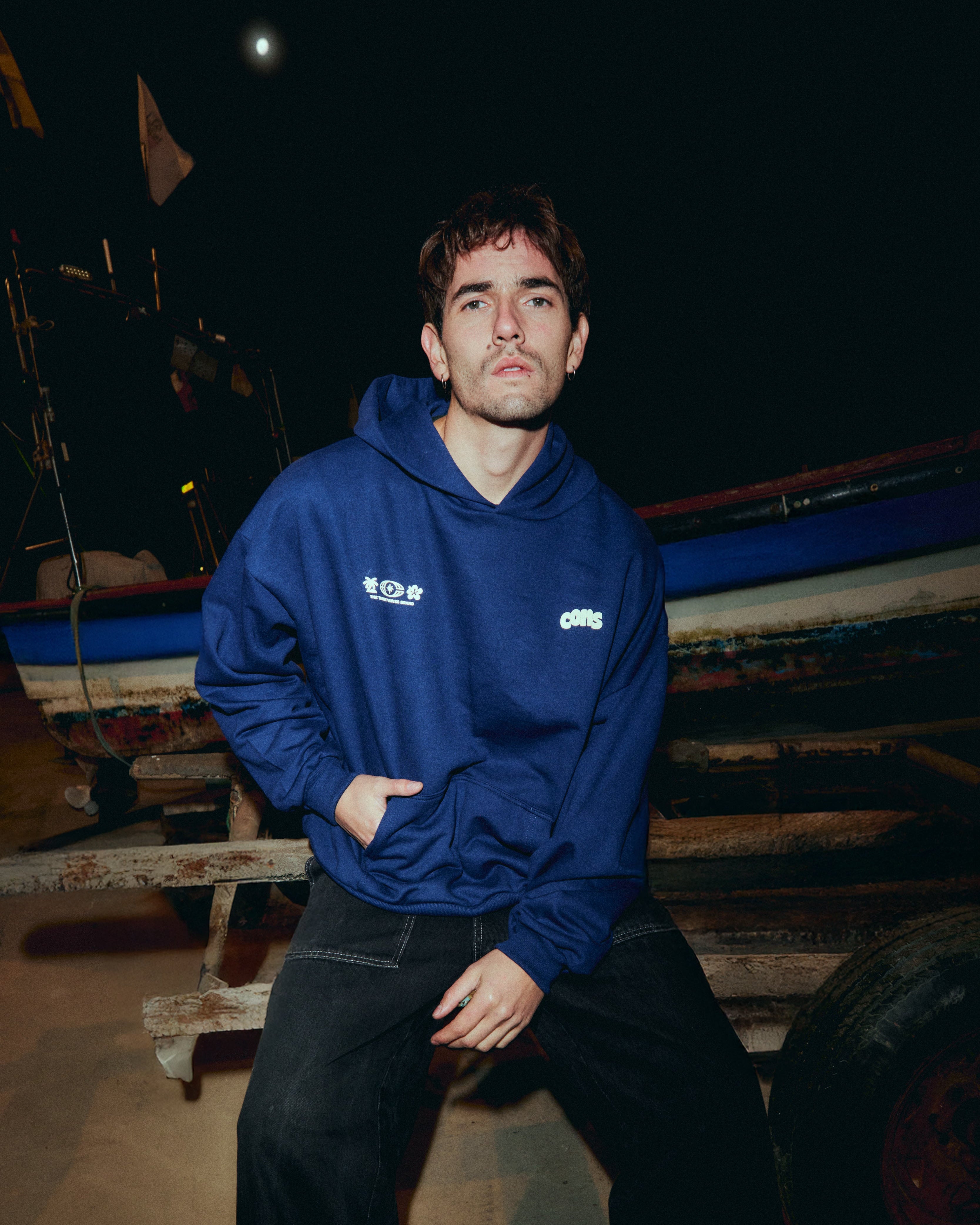 HOODIE OCEAN BORN BLUE