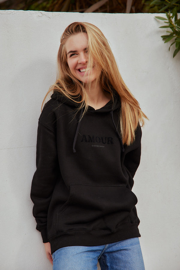 HOODIE AMOUR NEGRO ♀