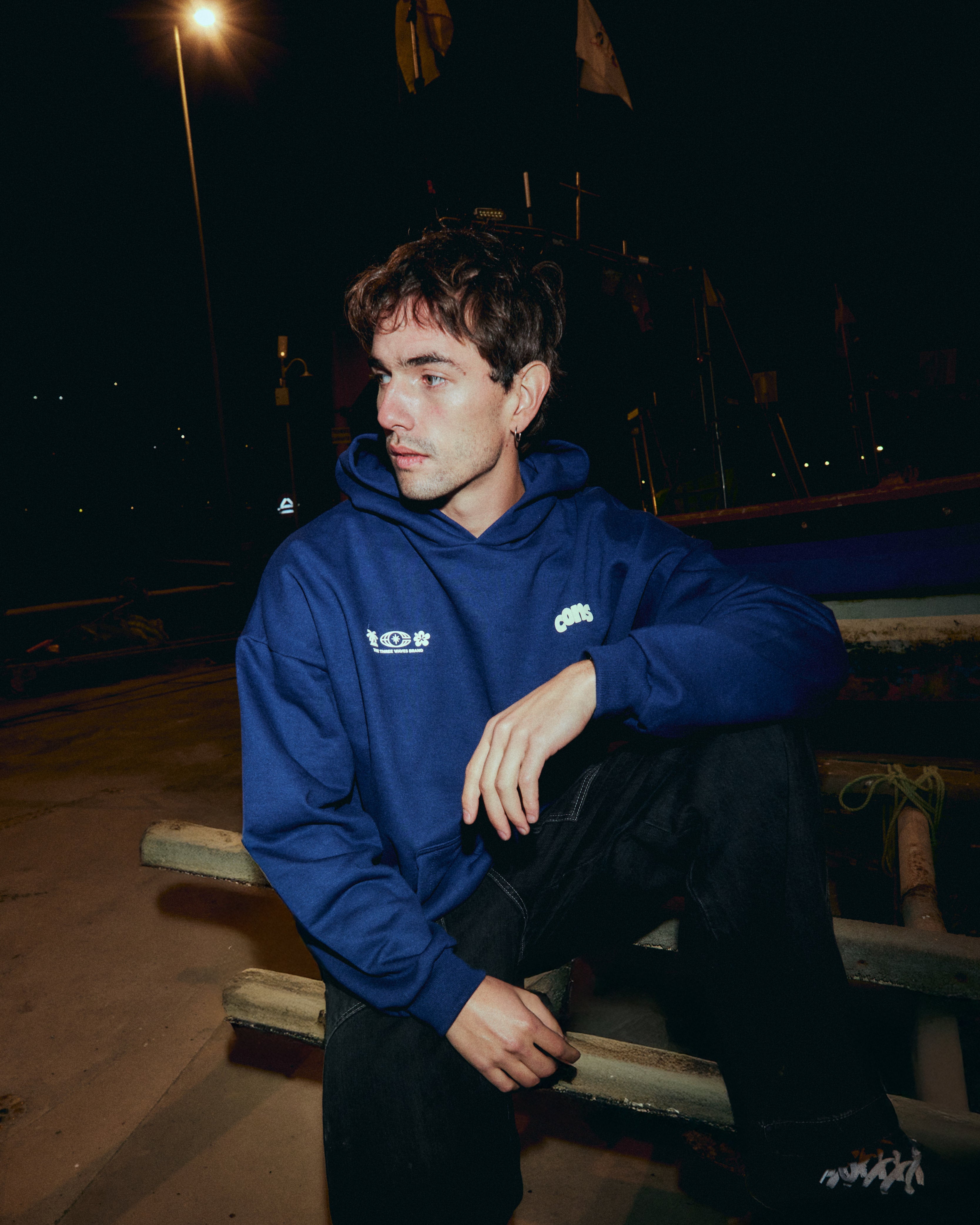 HOODIE OCEAN BORN BLUE