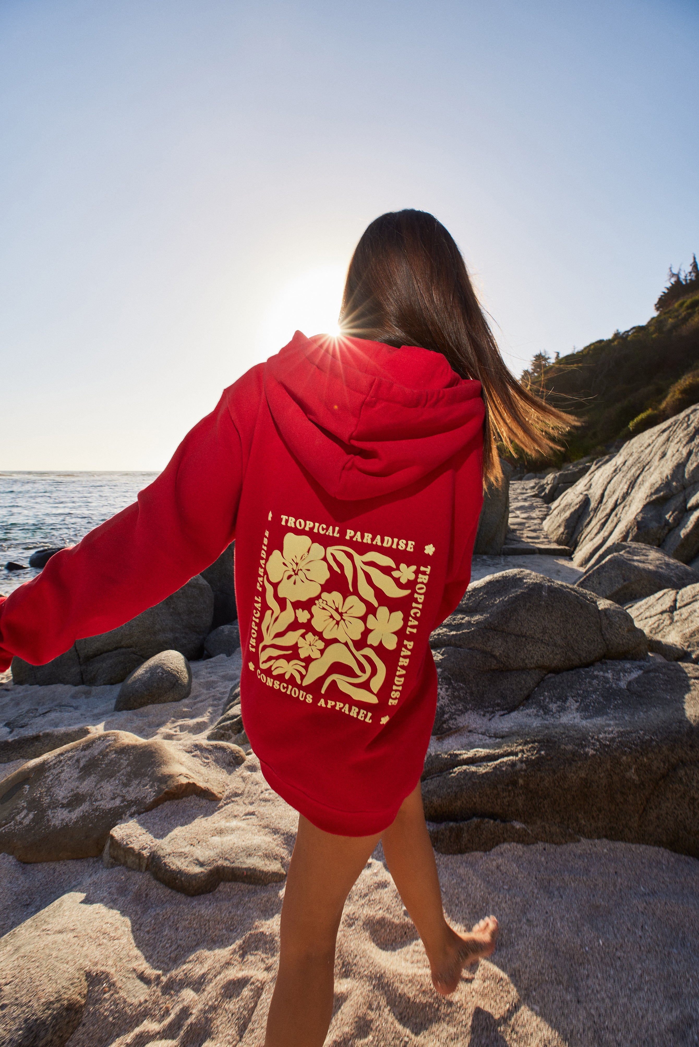 HOODIE TROPI PARADISE RED