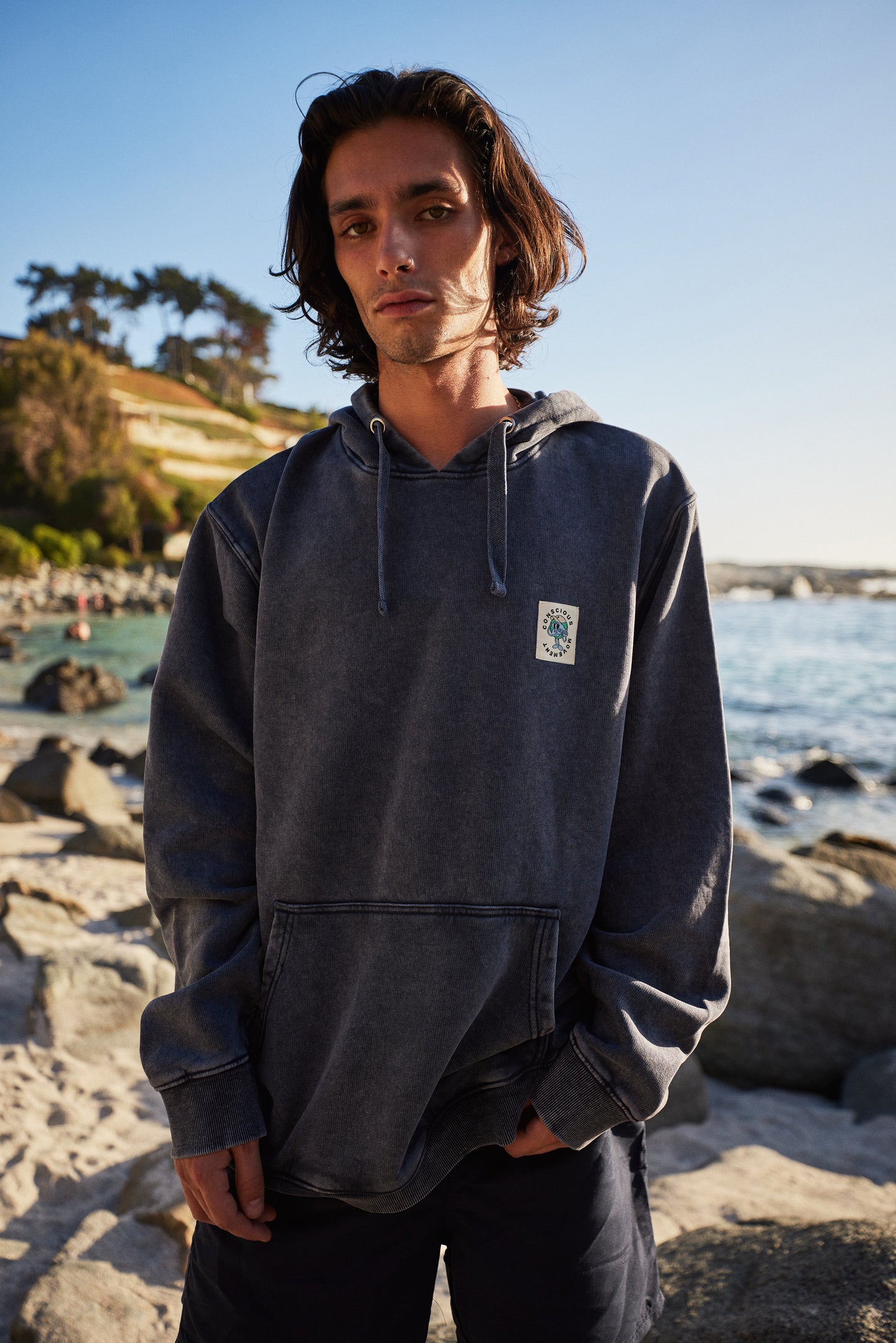 HOODIE MOVE AZUL ACID WASH ♂