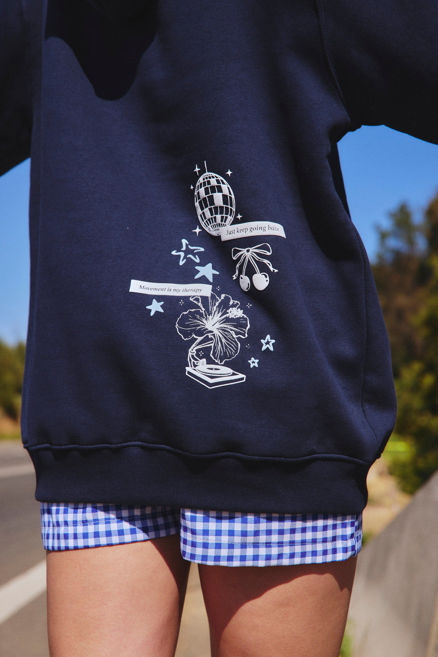 HOODIE DISCO THERAPY DEEP BLUE