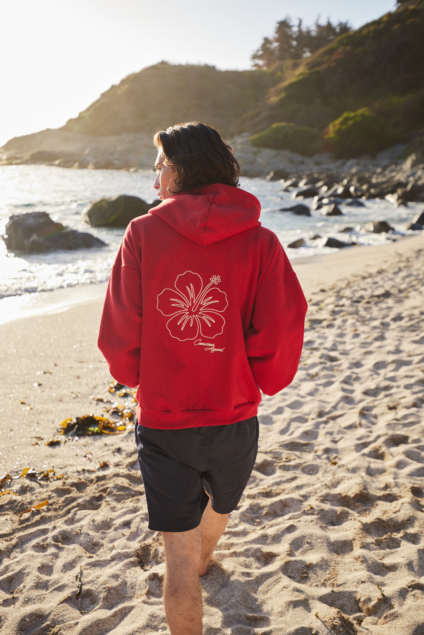 FULL ZIP RED HIBISCUS BOXY FIT ♂