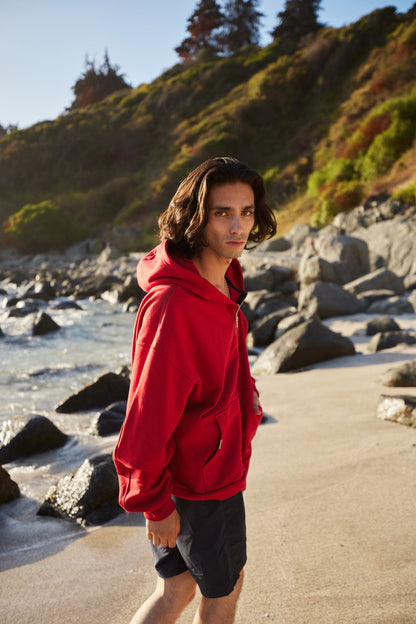 FULL ZIP RED HIBISCUS BOXY FIT ♂