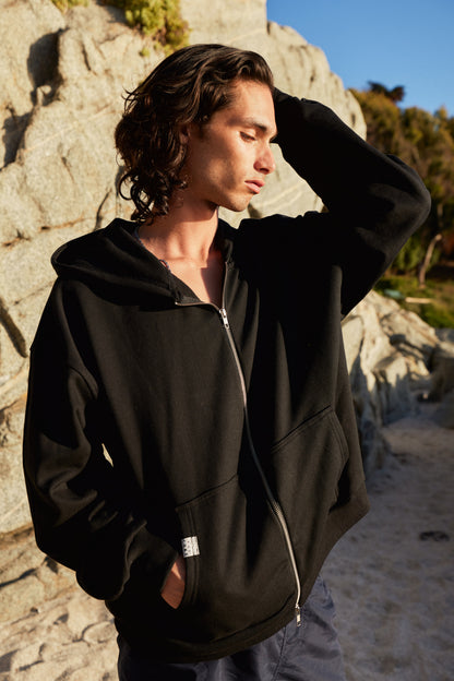 FULL ZIP BLACK STUDIO BOXY FIT ♂