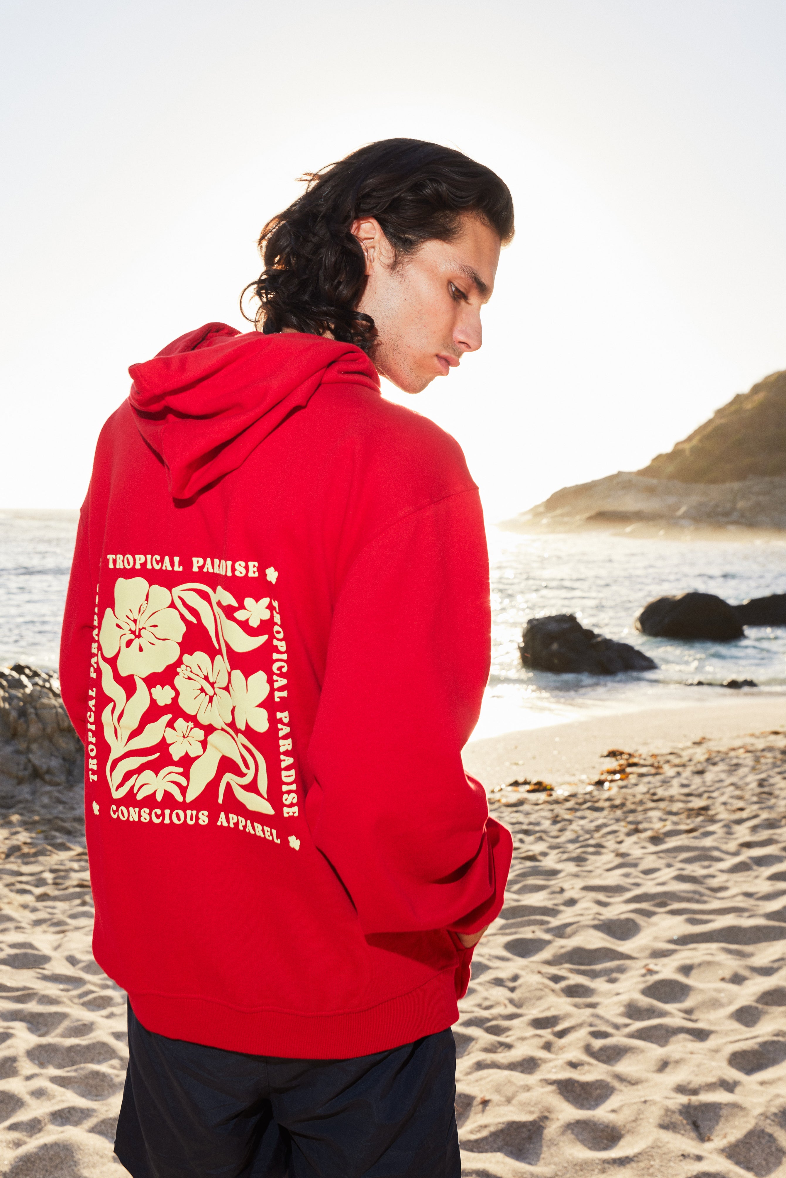 HOODIE TROPI PARADISE RED