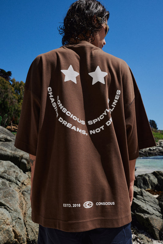 POLERA SMILE BROWN OVERSIZE ♂