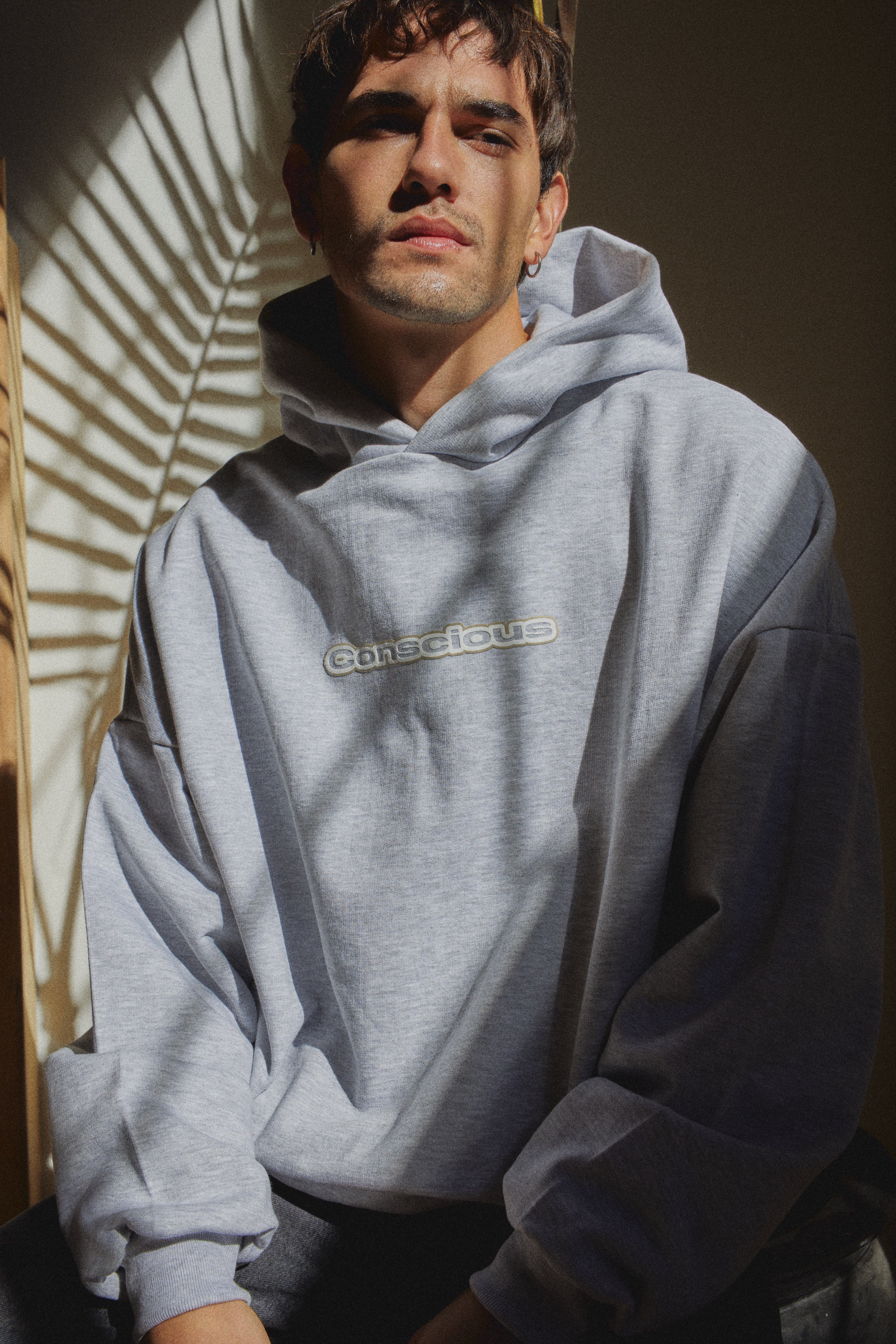 AURA STONE GRAY HIDDEN POCKETS HOODIE