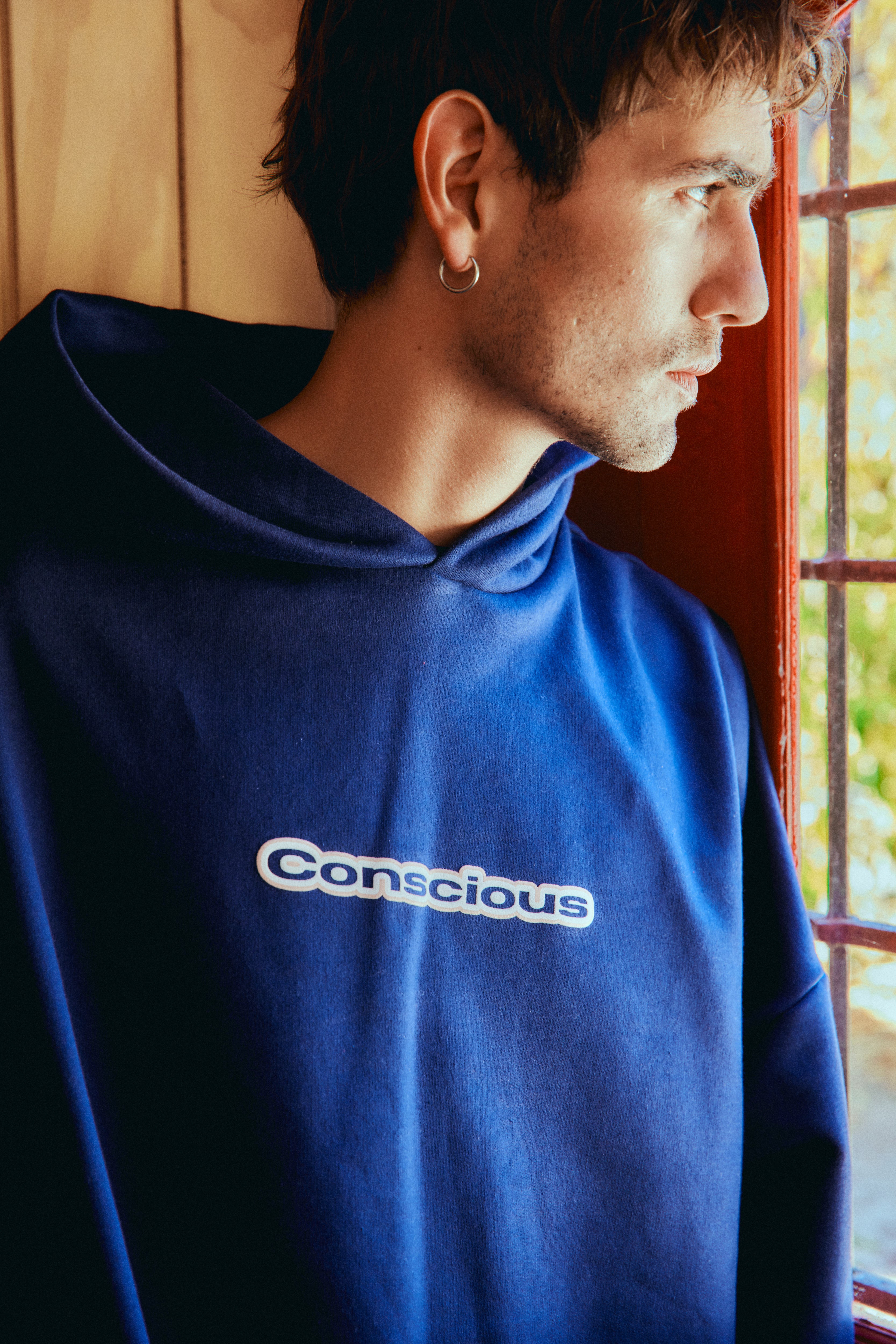 AURA BLUE HIDDEN POCKETS HOODIE
